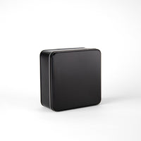 154x154x71mm Black Matte Square Tin
